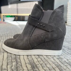 Grey Wedge Sneakers